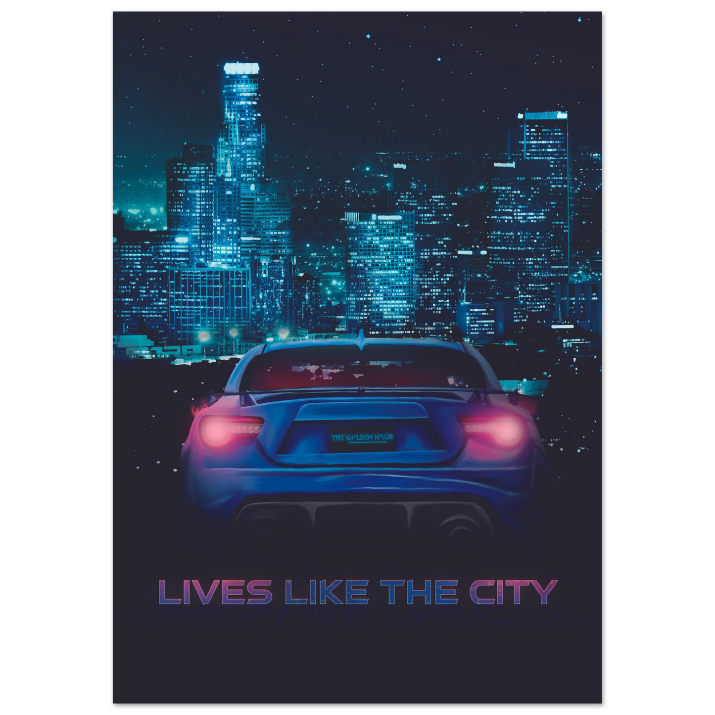 Sunset Surrender: Lives Like The City Album Artwork A3 Premium Matte Poster